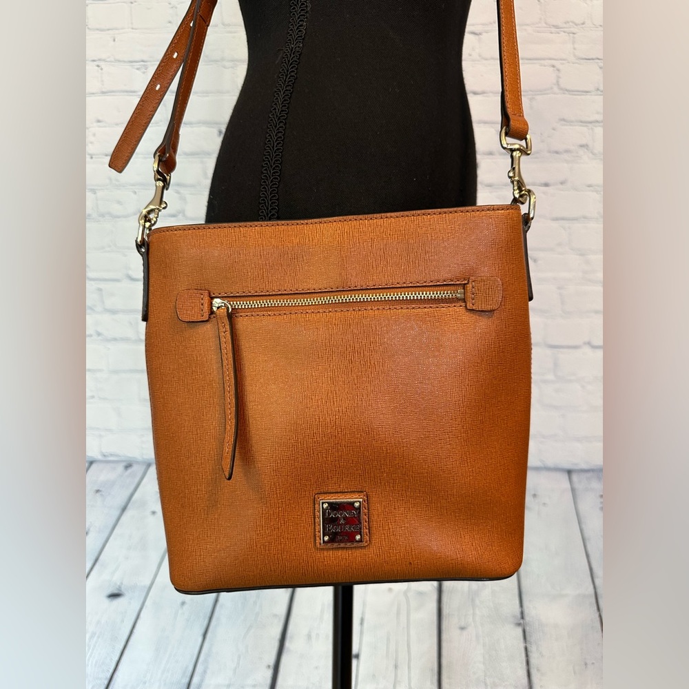 Dooney & Bourke Saffiano Zip Crossbody Convertible Handbag, Caramel